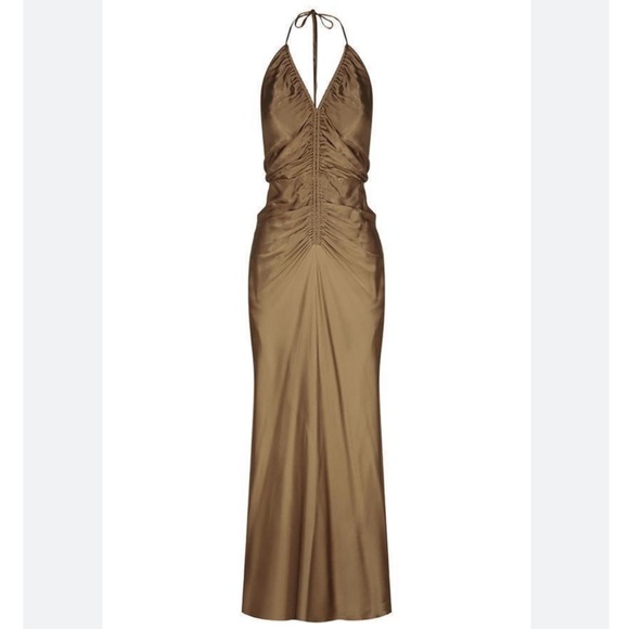 Shona Joy gala halter ruched midi slip dress - Picture 6 of 12
